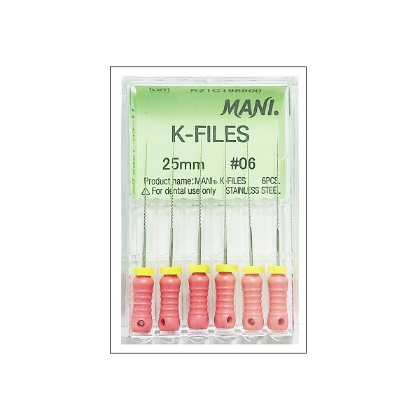 Mani K Files 25mm #90-140 Dental